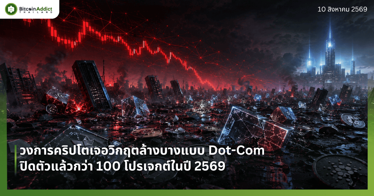 วงการคริปโตเจอวิกฤตล้างบางแบบ Dot-Com ปิดตัวแล้วกว่า 100 โปรเจกต์ในปี 2569